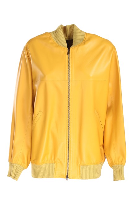 Shop BENEDETTA NOVI  Bomber: Benedetta Novi bomber in nappa (pelle pieno fiore).
Colletto, fondo e polsini in maglia, tono su tono.
Tasche diagonali.
Chiusura con zip a doppio cursore.
Composizione: 100% pelle di agnello.
Fabbricato in Turchia.. SS22 340-TOKYO